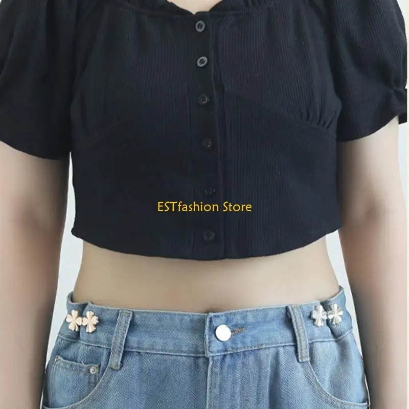 Y5GC Shamrock Brooches Pin Dress Clip Women Waist Tighten Buckle Clothing Accessory