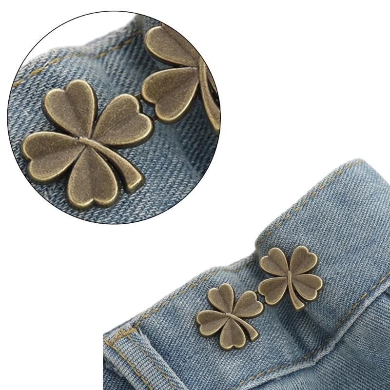 Y5GC Shamrock Brooches Pin Dress Clip Women Waist Tighten Buckle Clothing Accessory - Image 4